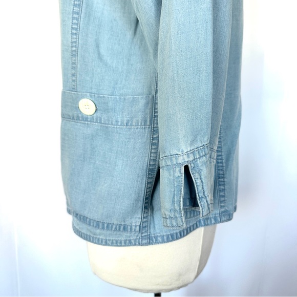EMMA JAMES 3/4 SLEEVE LIGHT-WEIGHT DENIM CHAMBRAY SHIRT JACKET SHACKET Sz12 - Picture 5 of 9